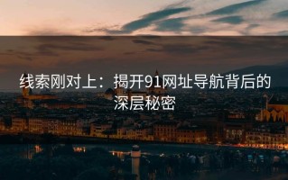线索刚对上：揭开91网址导航背后的深层秘密