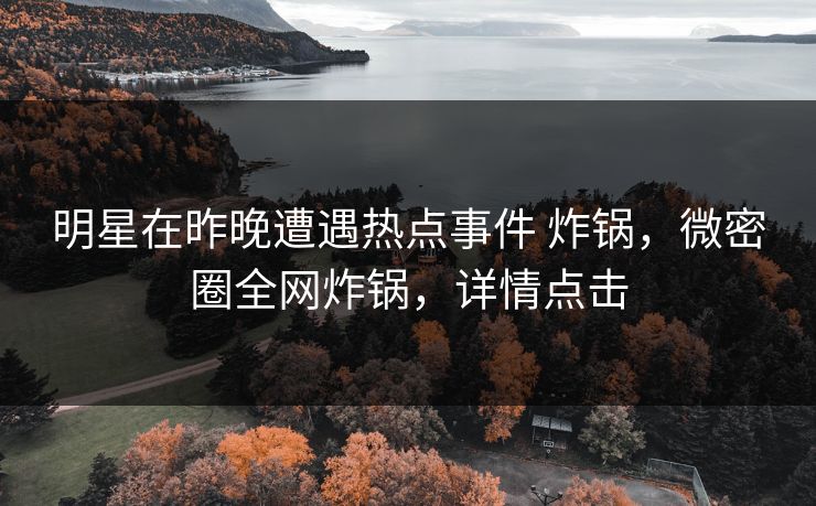 明星在昨晚遭遇热点事件 炸锅,微密圈全网炸锅,详情点击-第1张图片-麻豆传媒知识中心 明星在昨晚遭遇热点事件 炸锅,微密圈全网炸锅,详情点击-第1张图片-麻豆传媒知识中心