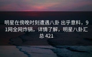 明星在傍晚时刻遭遇八卦 出乎意料，91网全网炸锅，详情了解，明星八卦汇总 421
