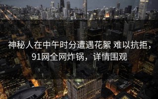 神秘人在中午时分遭遇花絮 难以抗拒，91网全网炸锅，详情围观